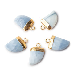 14x10mm Gold Leafed Owyhee Blue Opal Horn Pendants 1 piece (ONLINE ORDER ONLY)