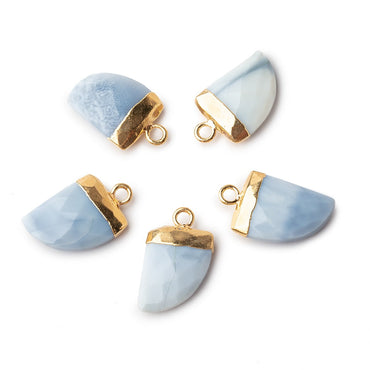14x10mm Gold Leafed Owyhee Blue Opal Horn Pendants 1 piece (ONLINE ORDER ONLY)