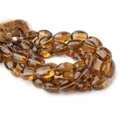 11-17mm Whiskey Quartz Checkerboard Faceted Oval 8 inch 14 Beads (ONLINE ORDER ONLY)