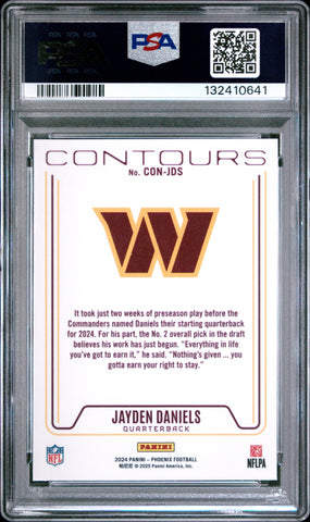 Graded 2024 Panini Phoenix Jayden Daniels #CONJDS Contours Rookie RC Football Card PSA 10 Gem Mint (ONLINE ORDER ONLY)