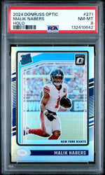 Graded 2024 Panini Donruss Optic Malik Nabers #271 Holo Rookie RC Football Card PSA 8 Near Mint (ONLINE ORDER ONLY)