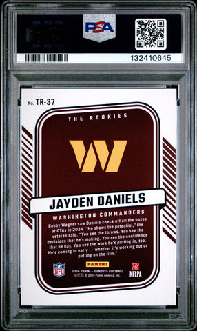 Graded 2024 Panini Donruss Jayden Daniels #TR37 The Rookies Rookie RC Football Card PSA 9 Mint (ONLINE ORDER ONLY)
