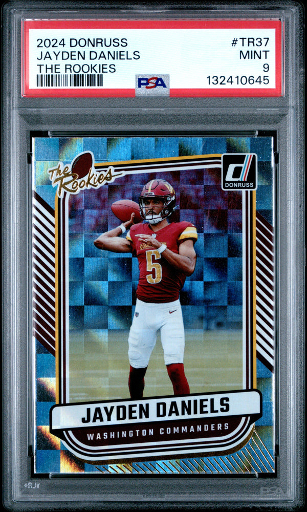 Graded 2024 Panini Donruss Jayden Daniels #TR37 The Rookies Rookie RC Football Card PSA 9 Mint (ONLINE ORDER ONLY)