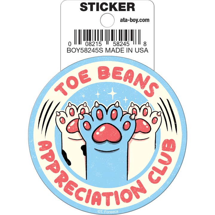 Tobe Fonseca: Toe Beans Cat Die Cut Vinyl Sticker - 3" (ONLINE ORDER ONLY)