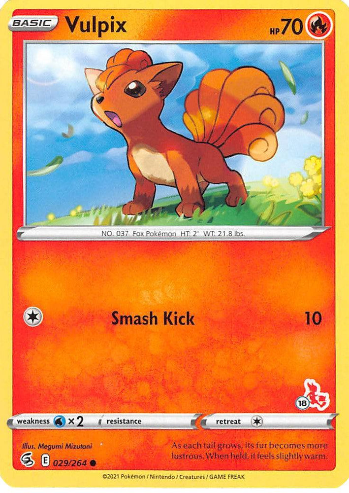 Vulpix (029/264) (Cinderace Stamp #18) [Battle Academy 2022] (Online Only)