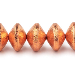 12x8mm Copper Brushed Disc Beads 8 inch 24 pieces (ONLINE ORDER ONLY)