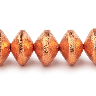 12x8mm Copper Brushed Disc Beads 8 inch 24 pieces (ONLINE ORDER ONLY)