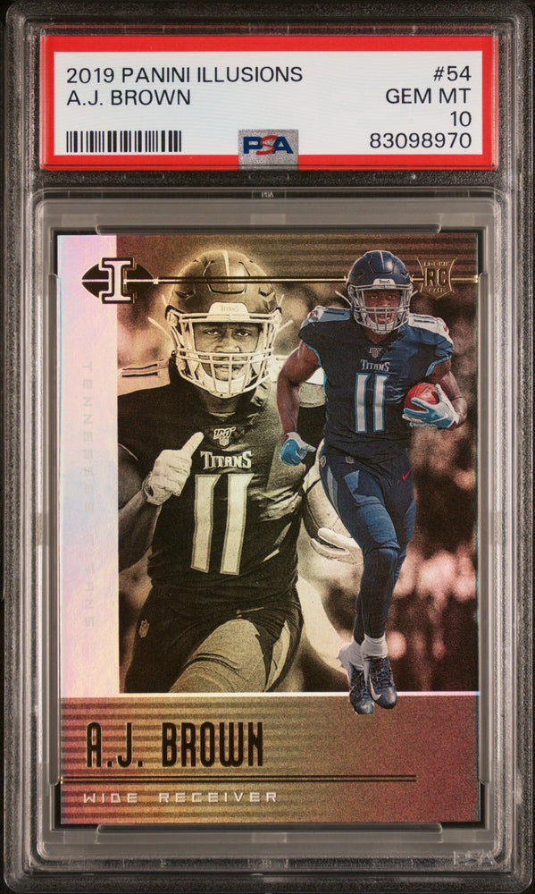 Graded 2019 Panini Illusions AJ Brown #54 Rookie RC Football Card PSA 10 Gem Mint (ONLINE ORDER ONLY)