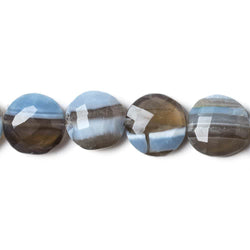 13.5-14.5mm Owyhee Natural Blue Opal faceted coin beads 15 pieces (ONLINE ORDER ONLY)