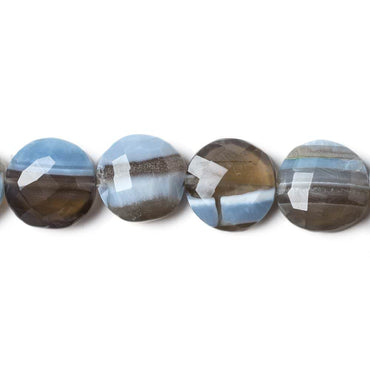 13.5-14.5mm Owyhee Natural Blue Opal faceted coin beads 15 pieces (ONLINE ORDER ONLY)