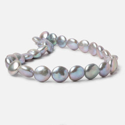 13.5-14mm Silver Rose' Peacock Coin Freshwater Pearls 16 inch 30 pieces AAA (ONLINE ORDER ONLY)