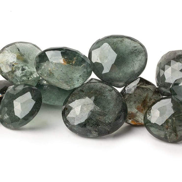 13.5-19mm Moss Aquamarine Faceted Heart Beads 8.5 inch 30 beads (ONLINE ORDER ONLY)