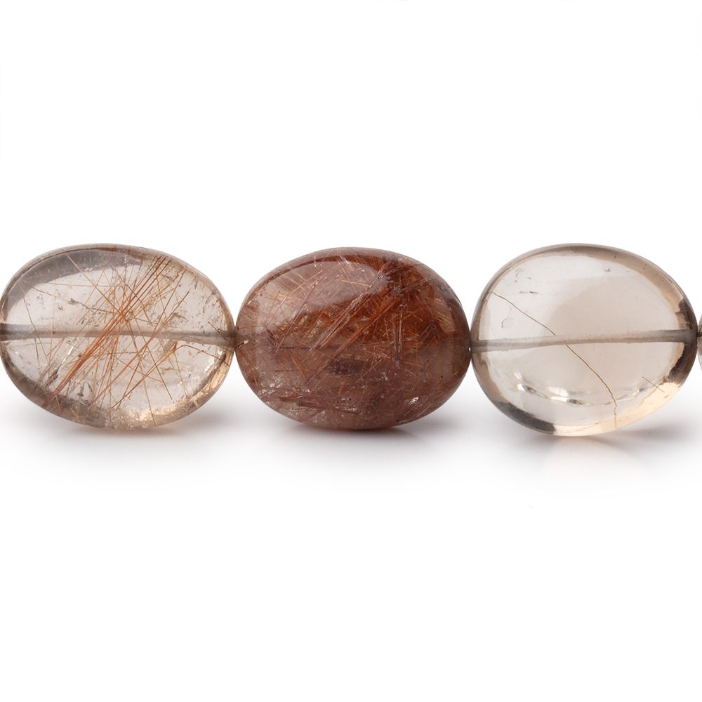 16.5x13.5-18x14mm Rutilated Quartz Plain Oval 16 inch 23 Beads (ONLINE ORDER ONLY)