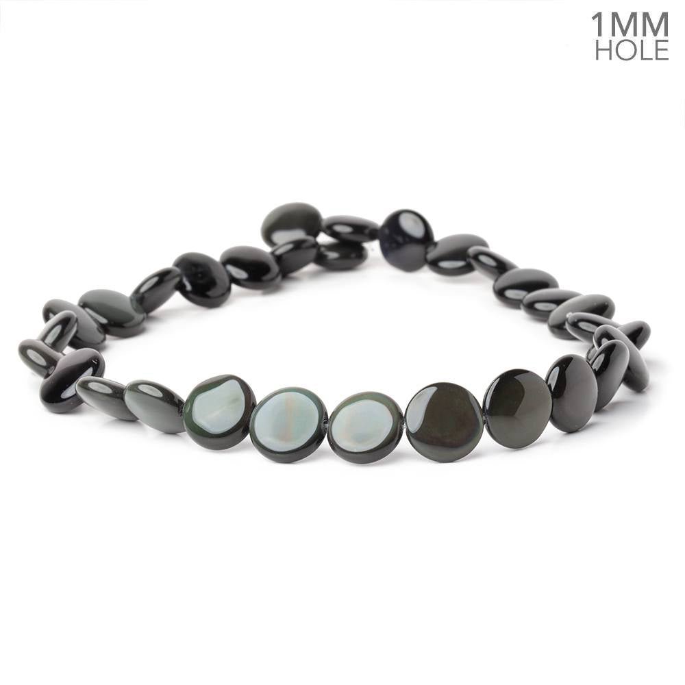 13.5mm Rainbow Obsidian Plain Coin 16 inch 30 Beads 1mm Hole AA (ONLINE ORDER ONLY)