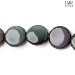 13.5mm Rainbow Obsidian Plain Coin 16 inch 30 Beads 1mm Hole AA (ONLINE ORDER ONLY)