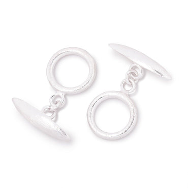 13.5mm Sterling Silver Toggle Brushed Marquise Design 1 piece (ONLINE ORDER ONLY)