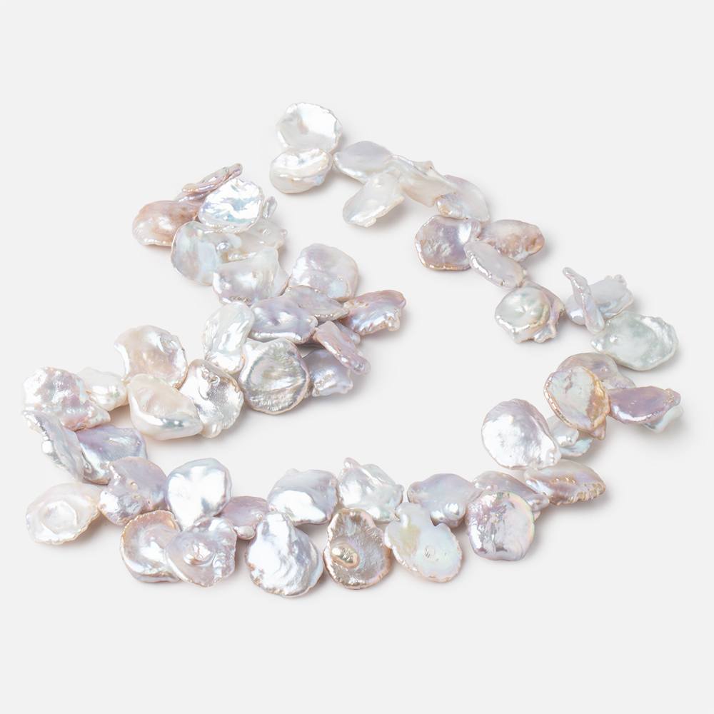 13.5x13-18x14mm Lavender, Silver, & Off White Keshi Pearl Beads 16 inch 56 pieces (ONLINE ORDER ONLY)
