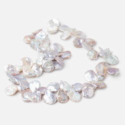 13.5x13-18x14mm Lavender, Silver, & Off White Keshi Pearl Beads 16 inch 56 pieces (ONLINE ORDER ONLY)