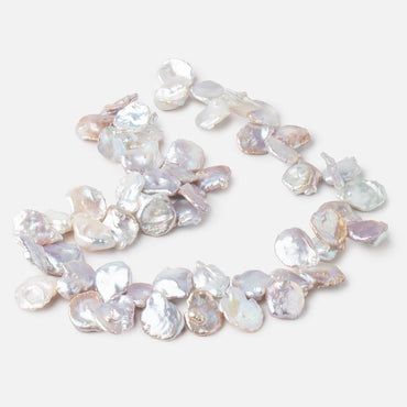 13.5x13-18x14mm Lavender, Silver, & Off White Keshi Pearl Beads 16 inch 56 pieces (ONLINE ORDER ONLY)
