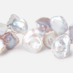 13.5x13-18x14mm Lavender, Silver, & Off White Keshi Pearl Beads 16 inch 56 pieces (ONLINE ORDER ONLY)