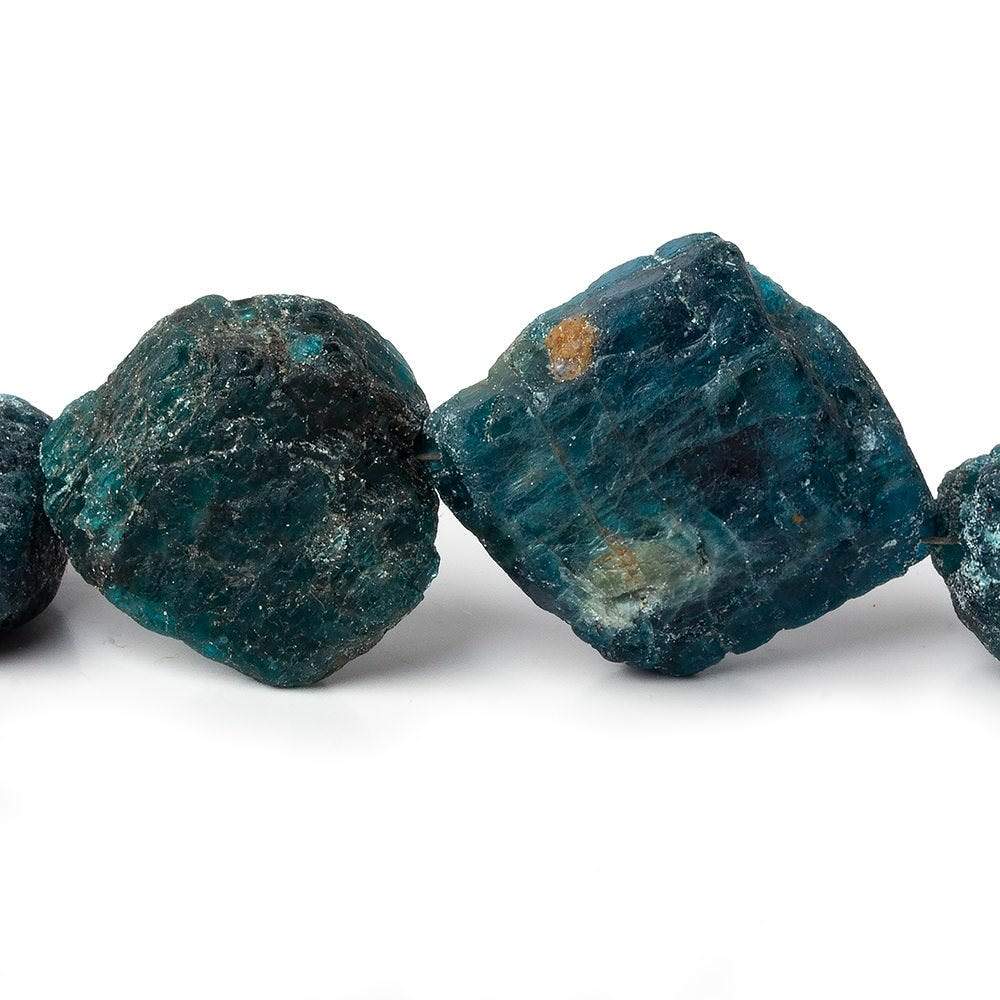13.5x13-28x24mm Matte Neon Blue Apatite natural crystal nuggets 7.75 inch 9 beads (ONLINE ORDER ONLY)
