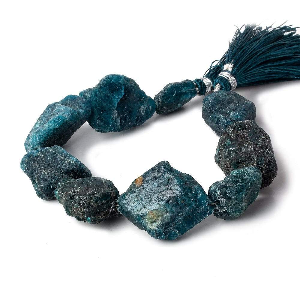 13.5x13-28x24mm Matte Neon Blue Apatite natural crystal nuggets 7.75 inch 9 beads (ONLINE ORDER ONLY)