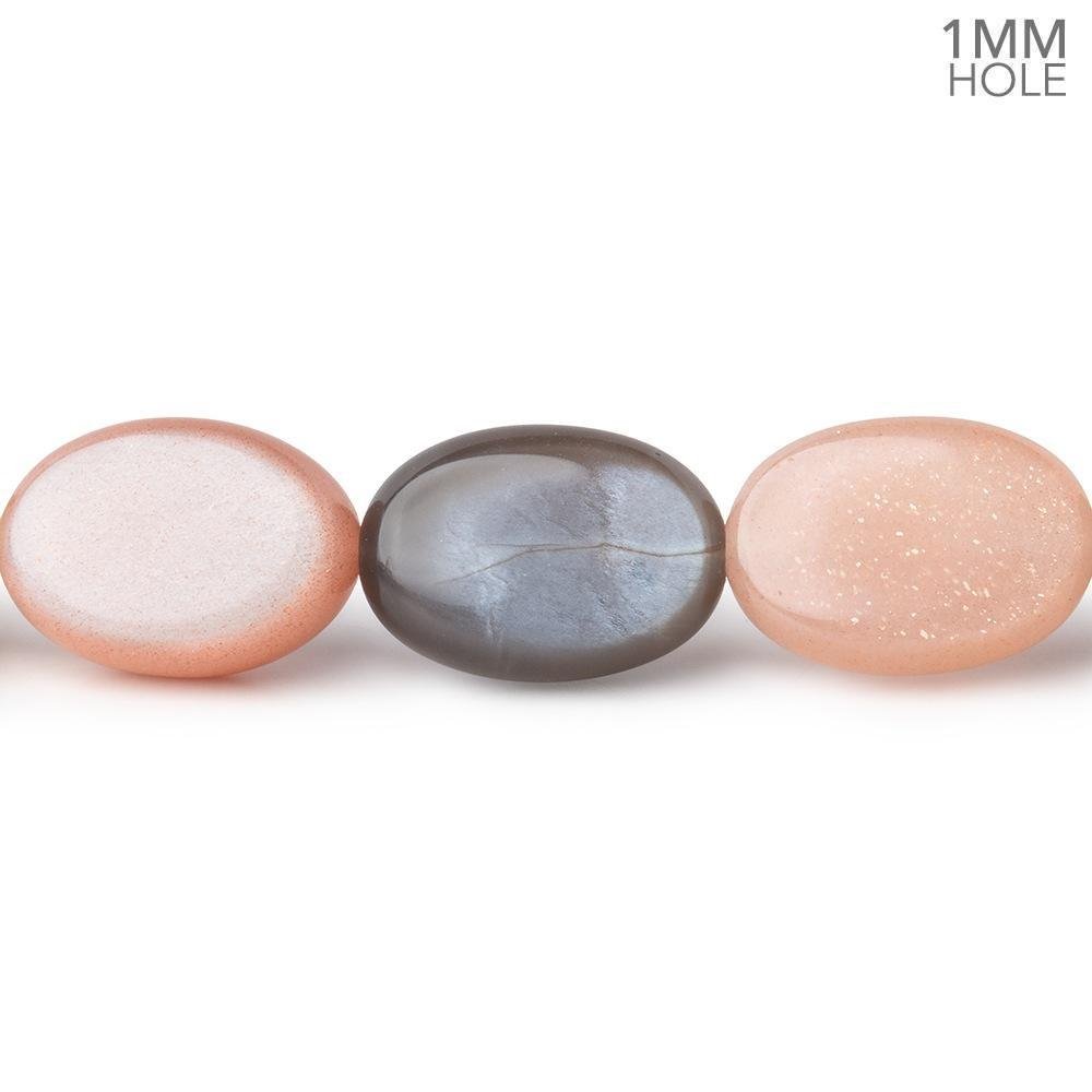 13.5x9.5mm Multi Color Moonstone Plain Oval Beads 16 inch 30 pieces A (ONLINE ORDER ONLY)