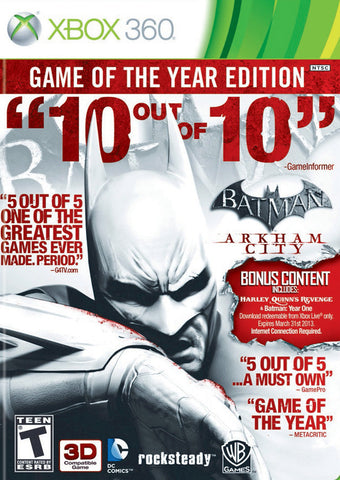 Batman: Arkham City Game Of The Year Edition (Xbox 360) (ONLINE ORDER ONLY)