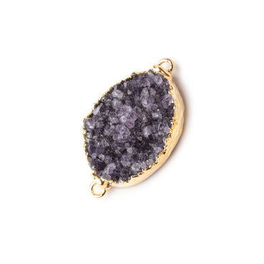 25x19mm Gold Leafed Oval Drusy Connector 1 piece (ONLINE ORDER ONLY)