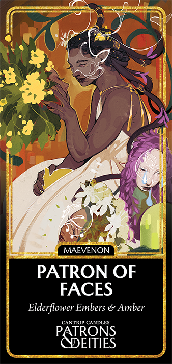 Cantrip Candles - Maevenon, Patron of Faces 16 oz. (ONLINE ORDER ONLY)