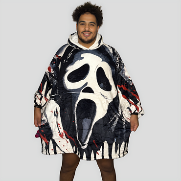Ghost Face Horror Wearable Blanket Hoodie for Kids & Adults (ONLINE ORDER ONLY)