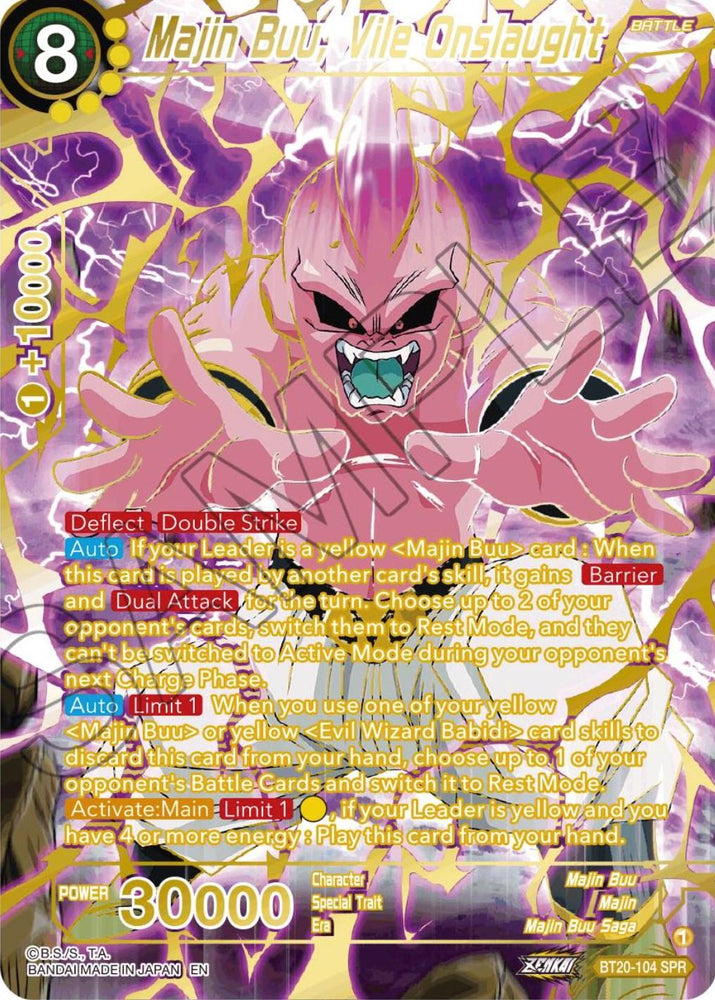 Majin Buu, Vile Onslaught (SPR) (BT20-104) [Power Absorbed] (ONLINE ORDER ONLY)