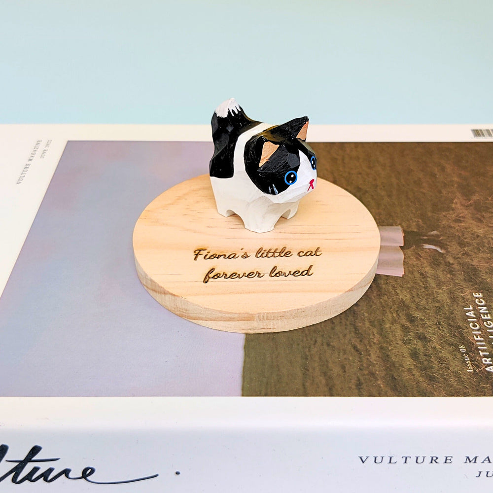 Hand-Carved Wooden Cats, Personalized Gift for Cat Lovers (ONLINE ORDER ONLY)