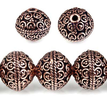 13mm Antiqued Copper Large Moroccan Round *DISCONTINUED* (ONLINE ORDER ONLY)
