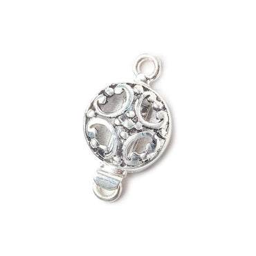 13mm Antiqued Sterling Silver plated Box Clasp Filigree Design 1 piece (ONLINE ORDER ONLY)