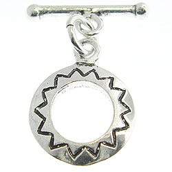 13mm Antiqued Sterling Silver Toggle Round 1 Finding (ONLINE ORDER ONLY)