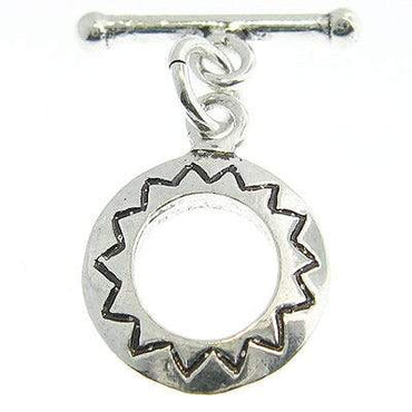 13mm Antiqued Sterling Silver Toggle Round 1 Finding (ONLINE ORDER ONLY)