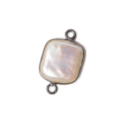 13mm Black Gold Bezel Cream Square Pearl Connector 1 piece (ONLINE ORDER ONLY)