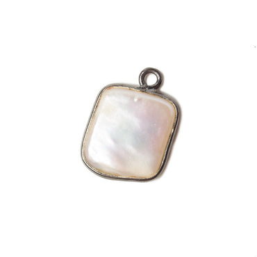 13mm Black Gold Bezel Cream Square Pearl Pendant 1 piece (ONLINE ORDER ONLY)