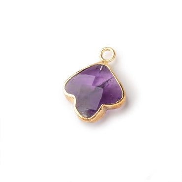 13mm Gold Leafed Amethyst Faceted Trillium Flower Focal Pendant 1 piece (ONLINE ORDER ONLY)