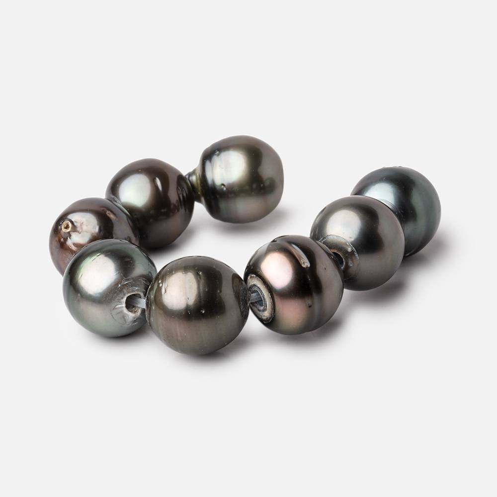 13mm Peacock Tahitian Large Hole Saltwater Pearls 4 inch 8 pieces (ONLINE ORDER ONLY)