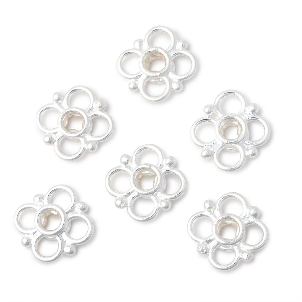 13mm Quatrefoil with 2mm Large Hole Spacer Set of 6 Pieces (ONLINE ORDER ONLY)