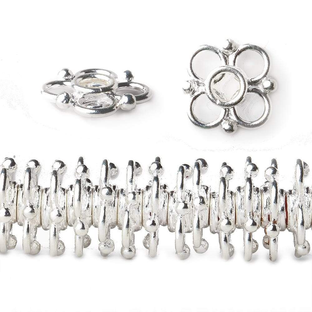 13mm Quatrefoil with 2mm Large Hole Spacers 8 inch 61 Beads (ONLINE ORDER ONLY)