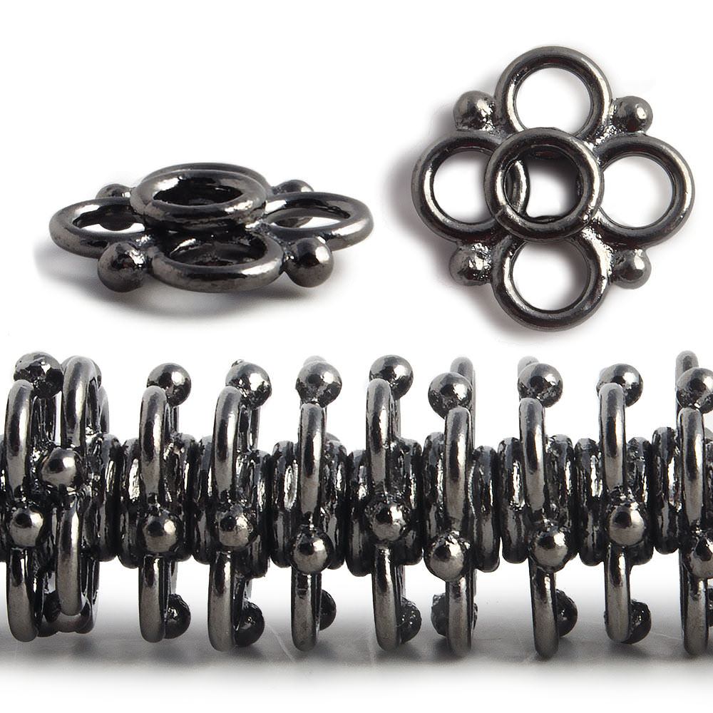 13mm Quatrefoil with 2mm Large Hole Spacers 8 inch 61 Beads (ONLINE ORDER ONLY)