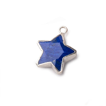 13mm Silver Leafed Lapis Lazuli Faceted Star Focal Pendant 1 piece (ONLINE ORDER ONLY)