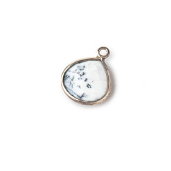 13mm Sterling Silver Bezel Dendritic Opal Faceted Heart Pendant 1 piece (ONLINE ORDER ONLY)