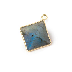 13mm Vermeil Bezel Labradorite Diamond Shape Pendant 1 piece (ONLINE ORDER ONLY)