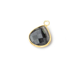 13mm Vermeil Bezel Moss Quartz Faceted Heart Pendant 1 Focal Piece (ONLINE ORDER ONLY)