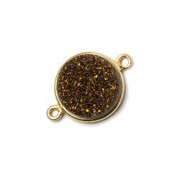 14mm Vermeil Bezeled Metallic Bronze Drusy Coin Connector 1 piece (ONLINE ORDER ONLY)