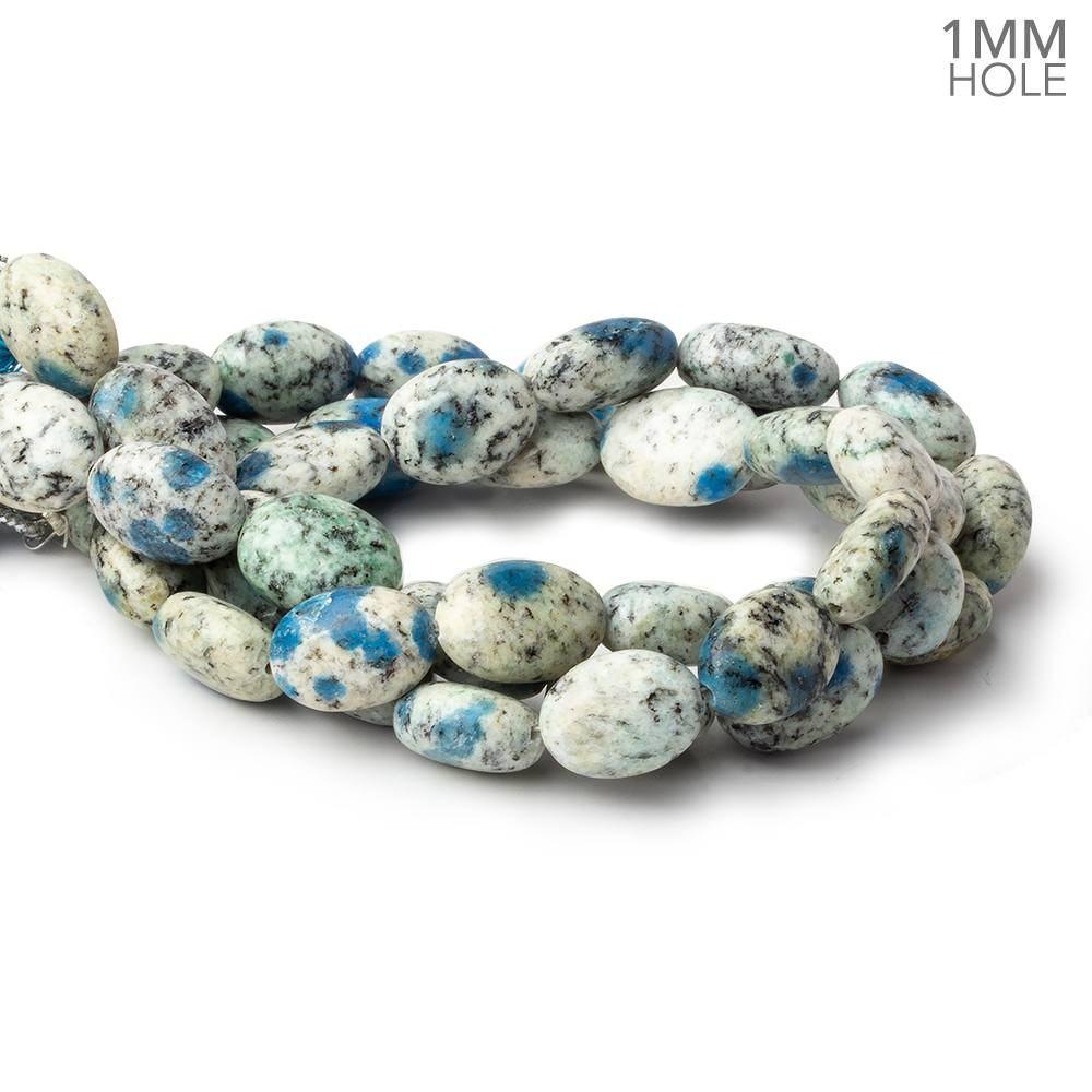 13x10-14x10mm K2 Azurite Granite "K2 Jasper" plain rondelles 8 inch 15 beads 1mm hole (ONLINE ORDER ONLY)